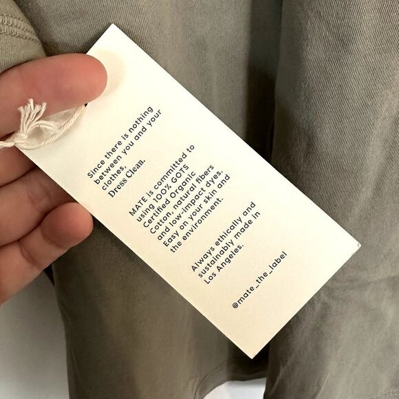 NWT MATE the Label Sage Organic Cotton Raw Neck Boxy Tee - Size 3X - Picture 5 of 12